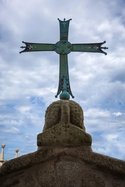 Crucifixo Catedral Santiago Compostela Galiza Espanha Vista Telhado — Fotografia de Stock