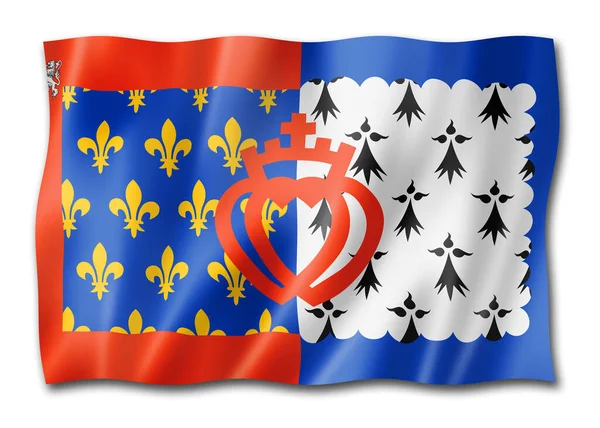 Pays Loire Region Flagga Frankrike Viftar Banner Samling Illustration — Stockfoto