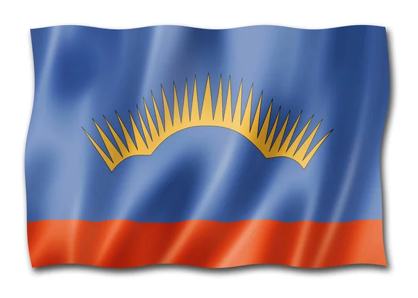 Murmansk State Oblast Flag Russia Waving Banner Collection Illustration — Stock Photo, Image