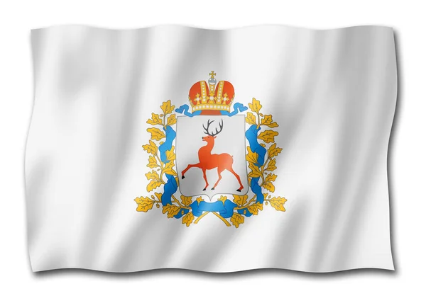 Staat Nischni Nowgorod Oblast Flagge Russland Schwenkt Fahnen Illustration — Stockfoto