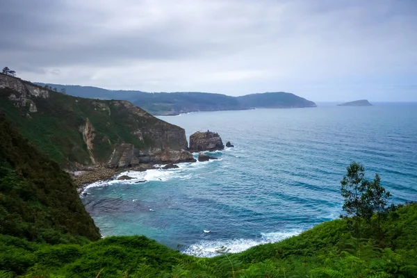 Punta Socastro Klippen Und Blick Auf Den Atlantik Galicien Spanien — Stockfoto