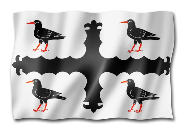 Flintshire County Flag United Kingdom Waving Banner Collection Illustration — Stock Photo, Image
