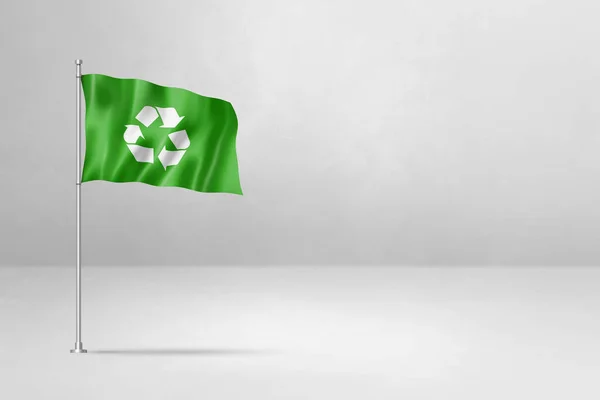 Recycling Symbol Flag Illustration Isolated White — Stockfoto