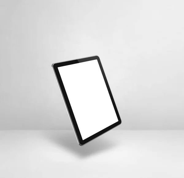 Ein Leerer Tablet Schwebt Über Einem Weißen Hintergrund Isolierte Illustration — Stockfoto