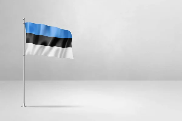 Estonia Flag Illustration Isolated White Concrete Wall Background — Stock Photo, Image