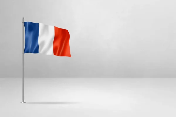 Francia Bandiera Illustrazione Isolato Sfondo Bianco Muro Cemento — Foto Stock
