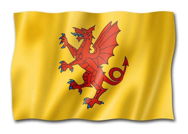 Somerset County Flag Velká Británie Mává Transparentní Sbírkou Ilustrace — Stock fotografie