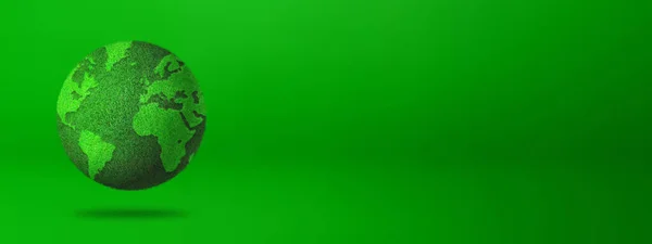 Världen Över Täckt Med Grönt Gräs Isolerad Grön Bakgrund Miljöskyddssymbol — Stockfoto