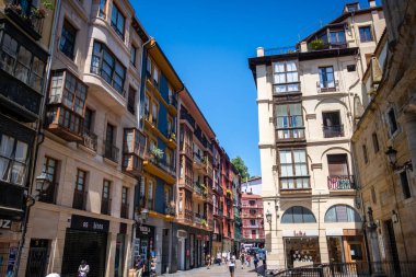 Bilbao - İspanya - 19 Temmuz 2022: Casco Viejo eski kasabası