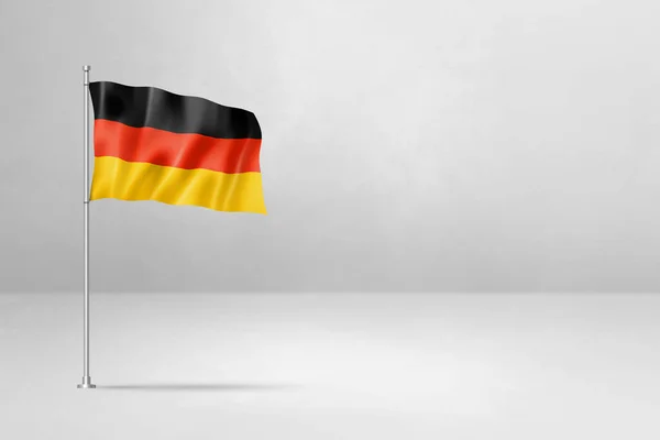 Duitsland Vlag Illustratie Geïsoleerd Witte Betonnen Muur Achtergrond — Stockfoto