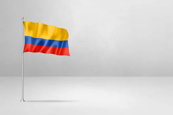 Colombia Flag Illustration Isolated White Concrete Wall Background — Stock Photo, Image