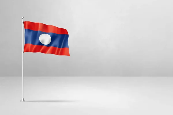 Flaga Laosu Ilustracja Izolowany Białym Tle Betonu — Zdjęcie stockowe