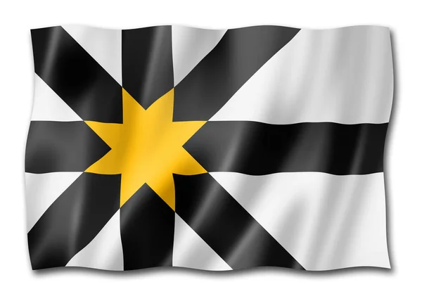 Флаг Округа Сазерленд Великобритания Размахивая Баннером Иллюстрация — стоковое фото