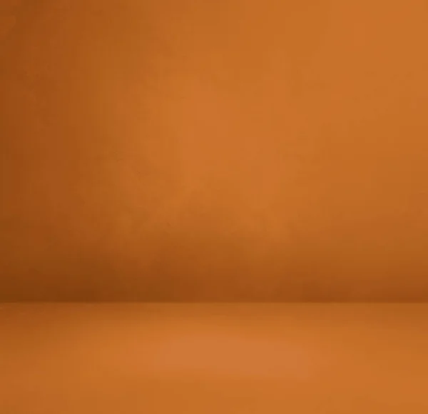 Orange Brun Betong Interiör Bakgrund Töm Mallscenen Fyrkantig Mockup — Stockfoto