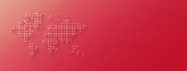 Ілюстрація Карти Світу Зробленої Точок Ізольованих Рожевому Тлі Горизонтальний Банер — стокове фото