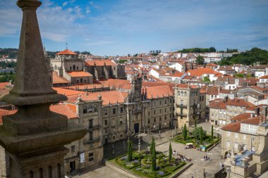 Santiago de Compostela Manzarası Galiçya, İspanya Katedrali 'nden