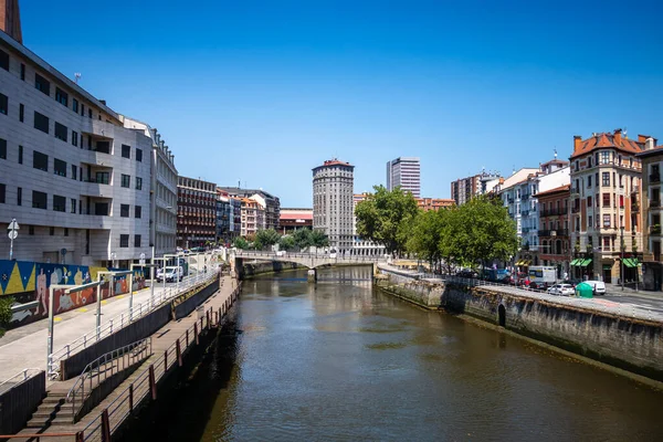 Bilbao Spain July 2022 Quays Nervion River — Stock Photo, Image