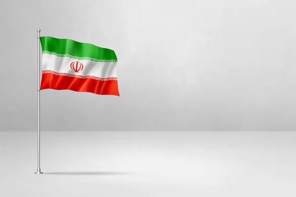 Iran Vlag Illustratie Geïsoleerd Witte Betonnen Muurachtergrond — Stockfoto