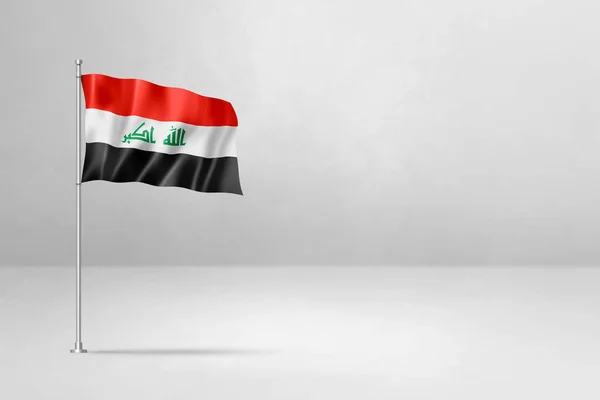 Σημαία Ιράκ Τρισδιάστατη Απεικόνιση Απομονωμένη Λευκό Φόντο Τσιμέντου — Φωτογραφία Αρχείου