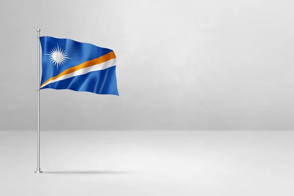 Σημαία Νήσων Μάρσαλ Τρισδιάστατη Απεικόνιση Απομονωμένη Φόντο Λευκού Τσιμέντου — Φωτογραφία Αρχείου