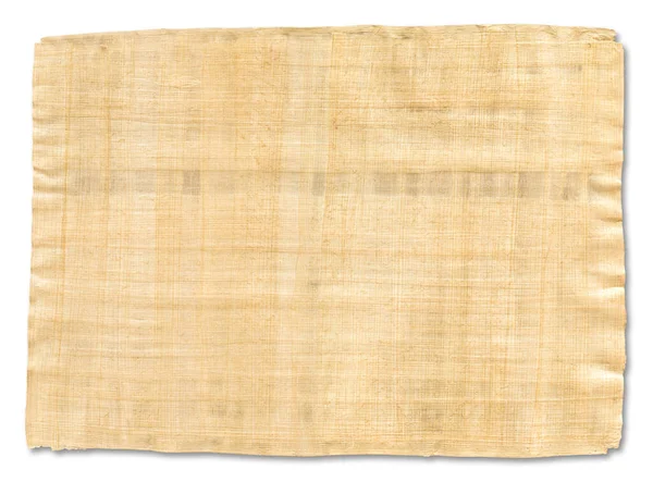 Oude Bruine Papyrus Textuur Geïsoleerd Witte Achtergrond — Stockfoto