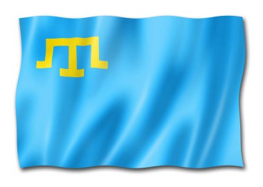 Kırım Tatar halkı etnik bayrak. 3B illüstrasyon