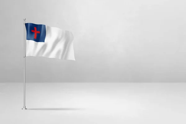 Christian flag, 3D illustration, isolated on white