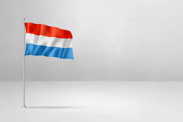 Bandera Luxemburgo Ilustración Aislada Sobre Fondo Pared Hormigón Blanco —  Fotos de Stock
