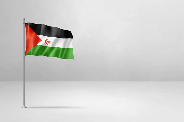 Bandera República Árabe Saharaui Democrática Ilustración Aislada Sobre Fondo Muro —  Fotos de Stock