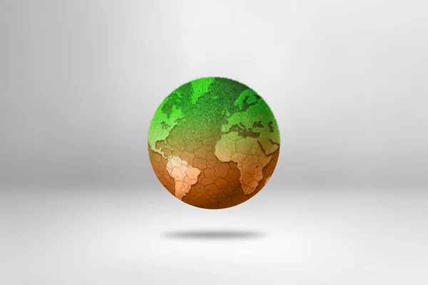Світова Куля Висохне Через Глобальне Потепління Ізольовані Білому Тлі Ілюстрація — стокове фото