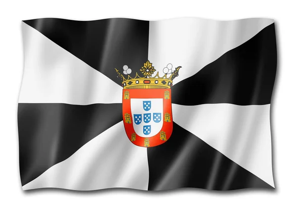 Флаг Провинции Сеута Испания Размахивая Баннером Коллекции Иллюстрация — стоковое фото