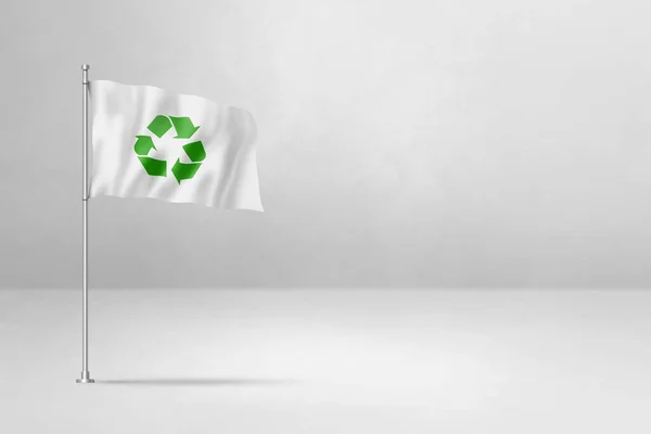 Recycling Symbol Flag Illustration Isolated White — Stock fotografie