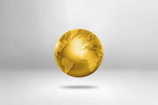 Золотий Глобус Ізольований Білому Тлі Ілюстрація — стокове фото