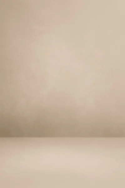 Бежевий Бетонний Внутрішній Фон Порожня Сцена Шаблону Вертикальний Макет — стокове фото