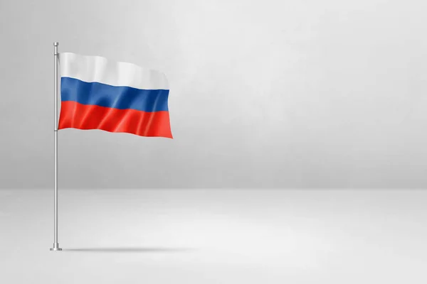 Rusland Vlag Illustratie Geïsoleerd Witte Betonnen Muur Achtergrond — Stockfoto