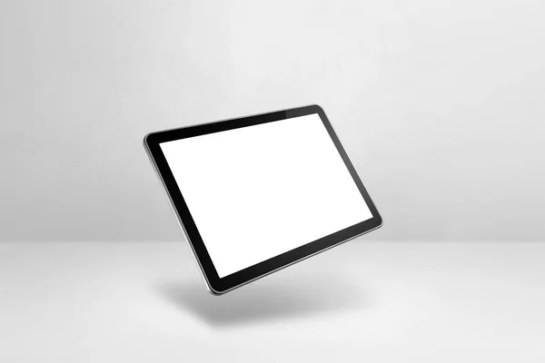 白い背景に浮かぶ空白のタブレットPcコンピュータ 3D分離イラスト 水平テンプレート — ストック写真