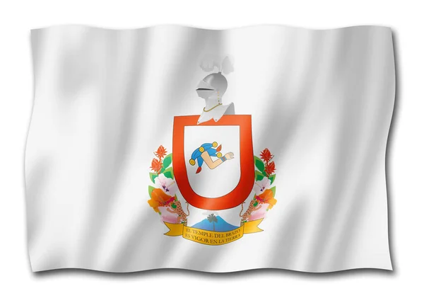 コリマ州旗 メキシコのバナーコレクションを振って 3Dイラスト — ストック写真