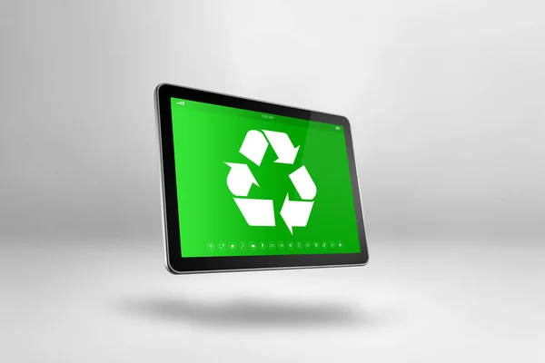 Tablette Numérique Avec Symbole Recyclage Écran Concept Conservation Environnement Illustration — Photo