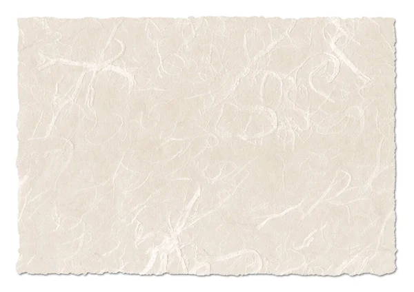 Natural Japanese Recycled Paper Texture Horizontal Background Isolated White — Stock Photo, Image