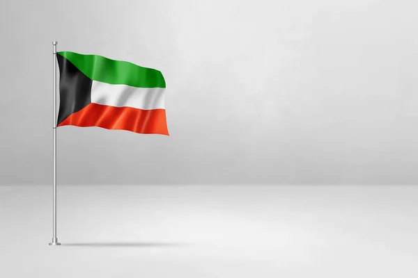 Kuwait Bandiera Illustrazione Isolato Sfondo Muro Cemento Bianco — Foto Stock
