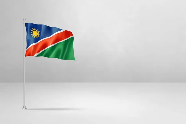 Bandeira Namíbia Ilustração Isolado Fundo Parede Concreto Branco — Fotografia de Stock