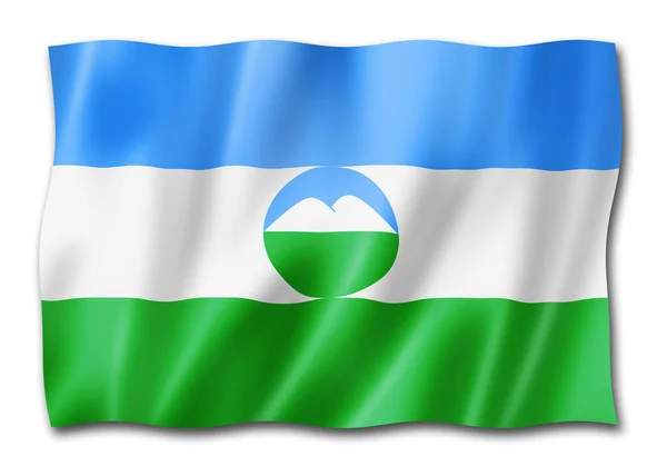 Kabardino Balkar State Republic Flag Russia Waving Banner Collection Illustration — Stock Photo, Image