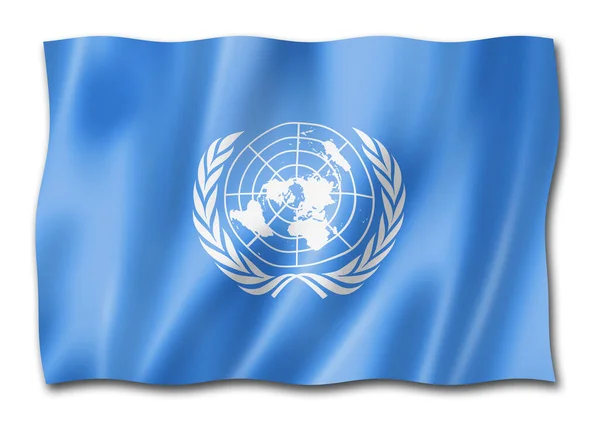 Организация Объединенных Наций Размахивает Флагом Иллюстрация — стоковое фото