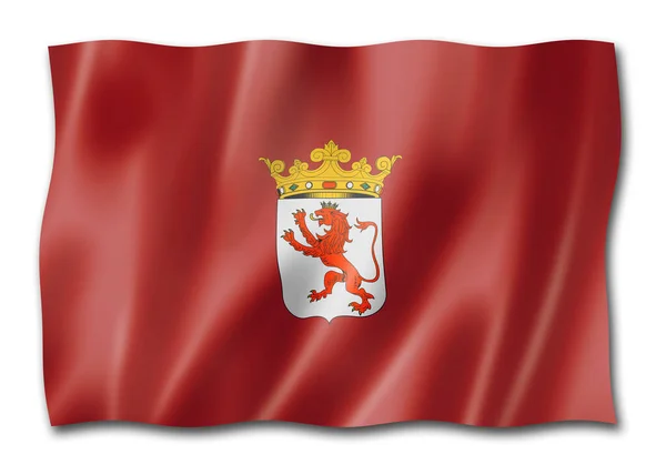Флаг Провинции Леон Испания Размахивая Баннером Коллекции Иллюстрация — стоковое фото