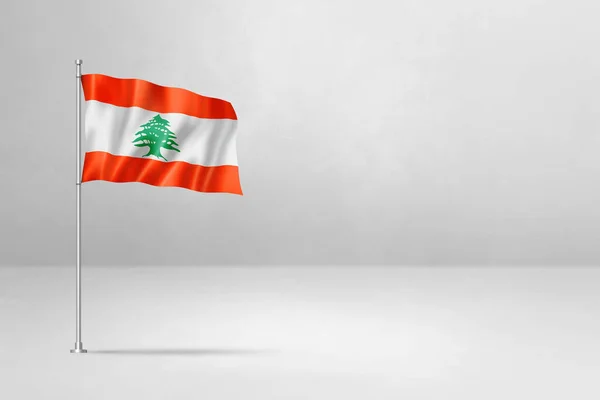Libanon Flag Illustration Isoleret Hvid Betonvæg Baggrund - Stock-foto