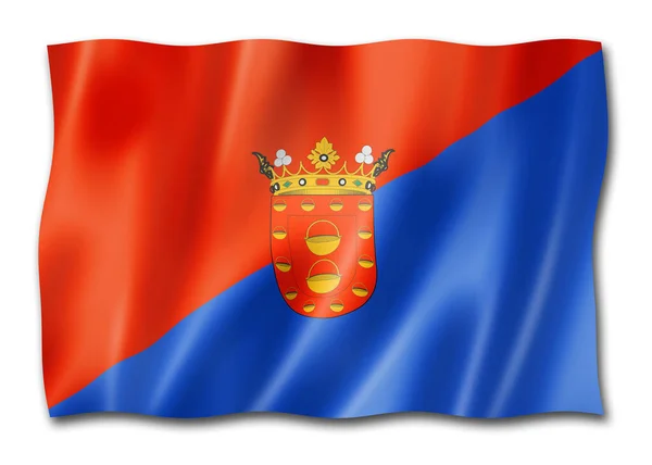 Lanzarote Canarische Eilanden Vlag Spanje Zwaaiend Banner Collectie Illustratie — Stockfoto