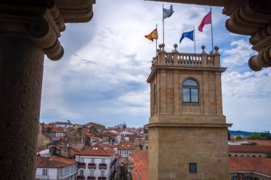 Santiago de Compostela Manzarası Galiçya, İspanya Katedrali 'nden