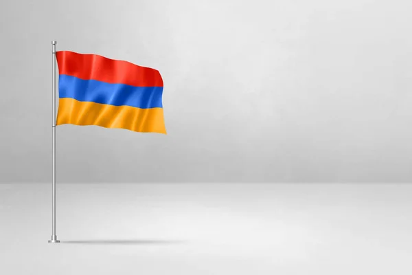 Armenien Flagga Illustration Isolerad Vit Betong Vägg — Stockfoto