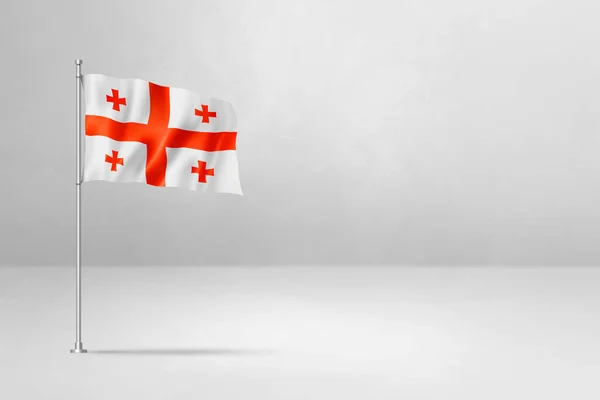 Flaga Gruzji Ilustracja Izolowany Białym Tle Betonu — Zdjęcie stockowe