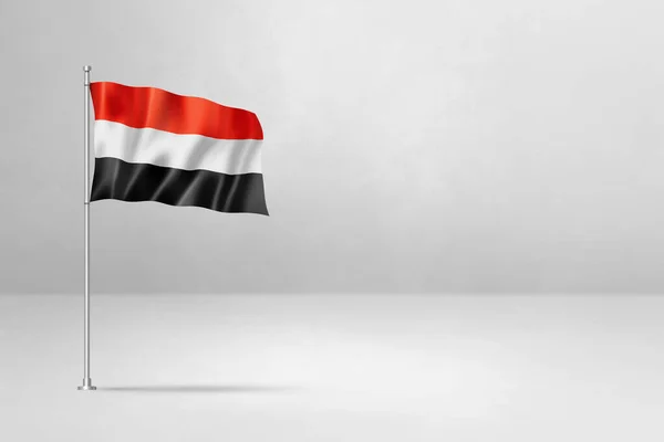 Yemen Bandiera Illustrazione Isolato Sfondo Bianco Muro Cemento — Foto Stock